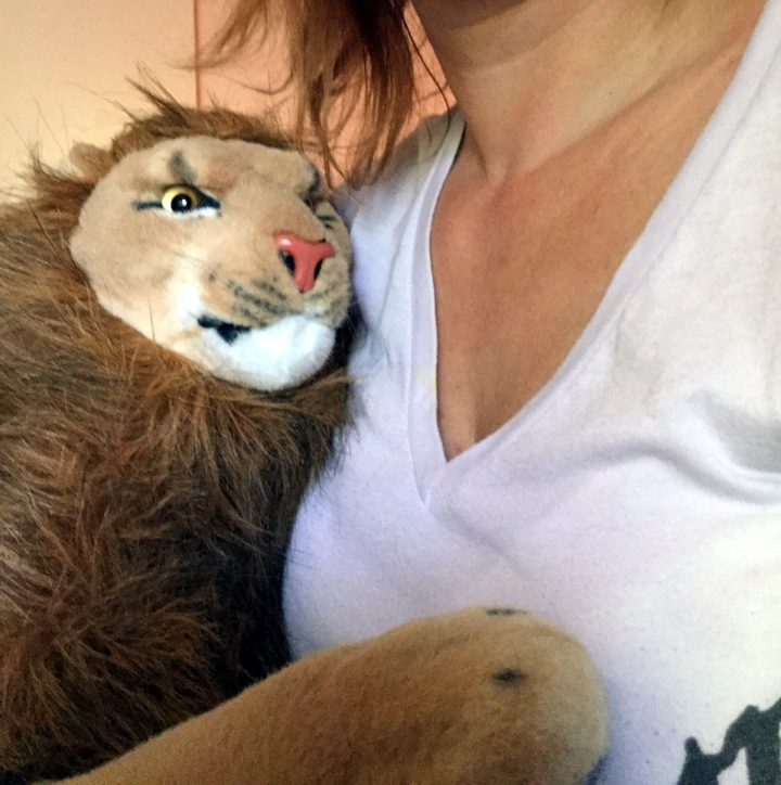 Rob Nanninga lion with Constantia (selfie)